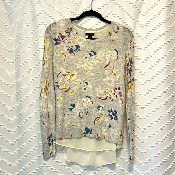 Lucky Brand Layered Floral Sweater - Picture 1 of 5
